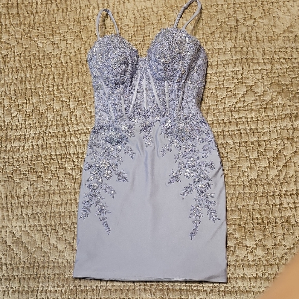 Elegant Lavender Embellished Dress